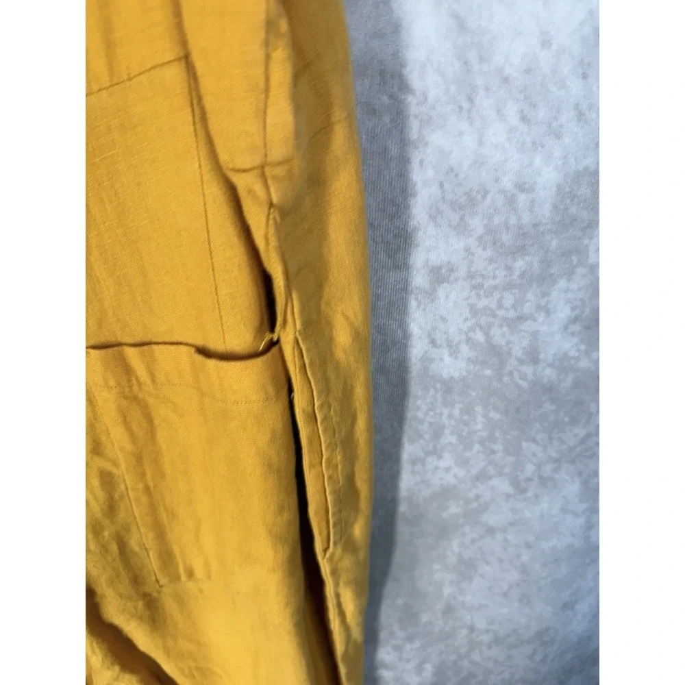 Everlane The Linen Square-Neck Jumpsuit In Goldenrod Yellow Women's Sz 10